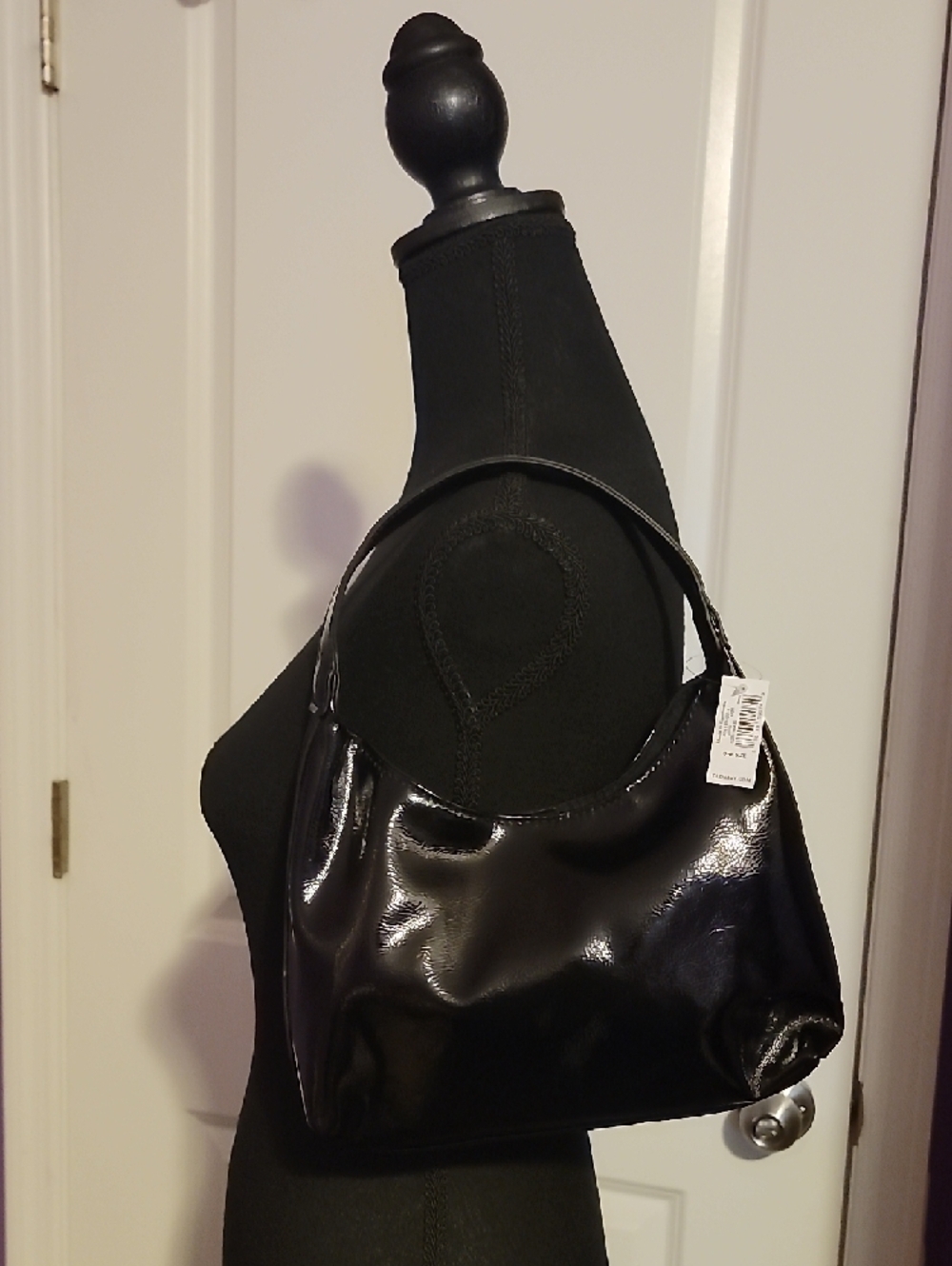 Old Navy Black Patent Mini Hobo Bag NWT - Picture 9 of 9